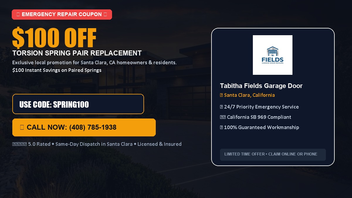 $100 OFF Heavy-Duty Torsion Spring Pair Replacement in Santa Clara, CA